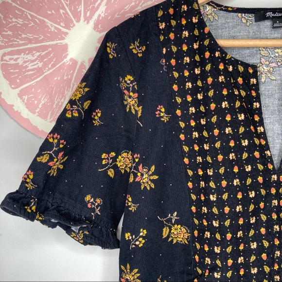 Madewell Corduroy Acorn Foulard Top size small - Picture 3 of 7